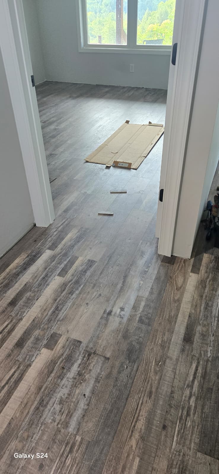 Flooring installation in progress
